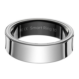 EOGBM Smart Rings for Men, Fitness Trackers for Women - Sleep Tracking Wearable - Heart Rate - Blood Oxygen - IP68 Waterproof (Silver, 10#)