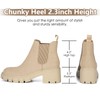 Athlefit Women's Chelsea Boots Fashion Lug Sole Chunky Heel Slip