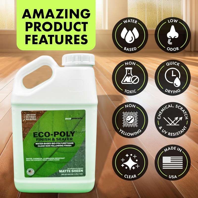 Eco-Poly Polyurethane Sealer — Non-Toxic, Low Odor, Quick-Dry Water Based