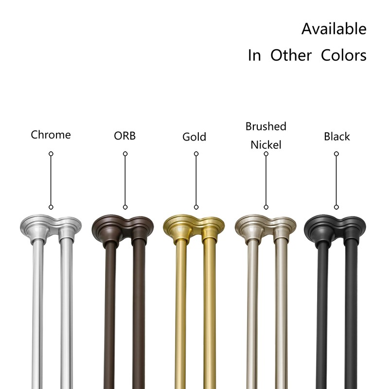 Utopia Alley Adjustable 72-Inch Double Shower Curtain Tension Rods -