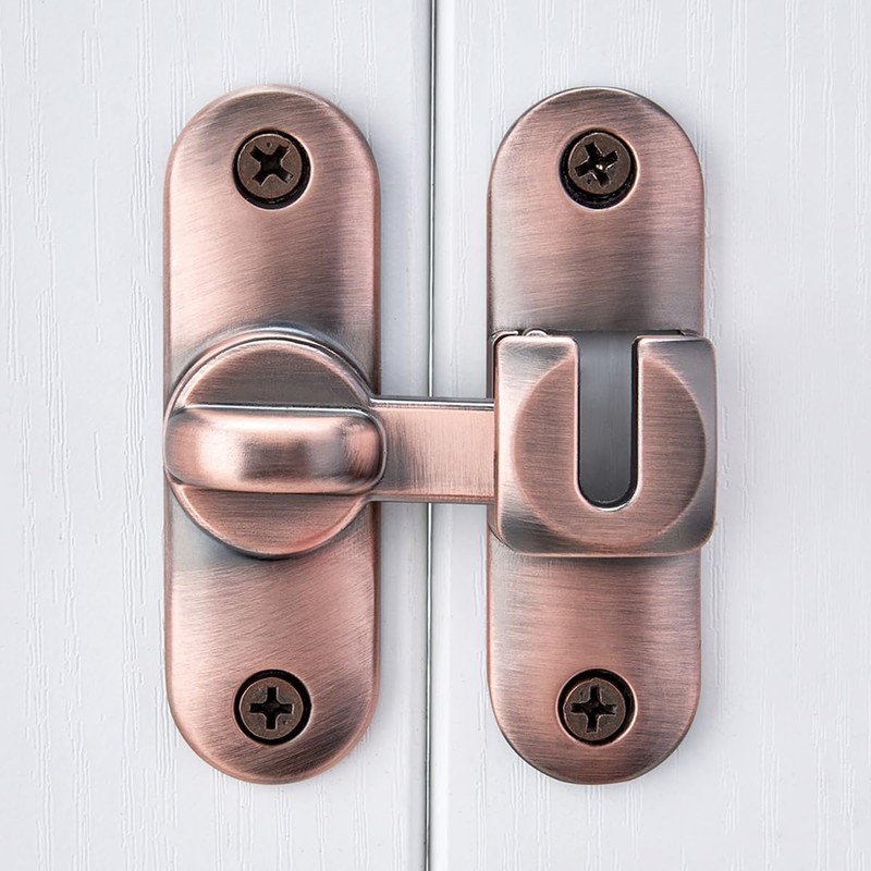 INIRET Barn Door Latches,90/180 Degree Gate Lock,Flip Gate Latches Hardware,Zinc
