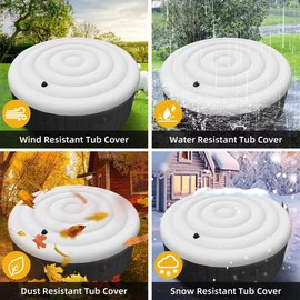 VniYors 5.4 Ft Inflatable Hot Tub Cover, Coleman Spa Cover, Round Hot Tub Cover, Hot Tub Covers Replacement Rainproof and Tearproof, Outdoor Inflatable Hot Tub (5.4Ft)