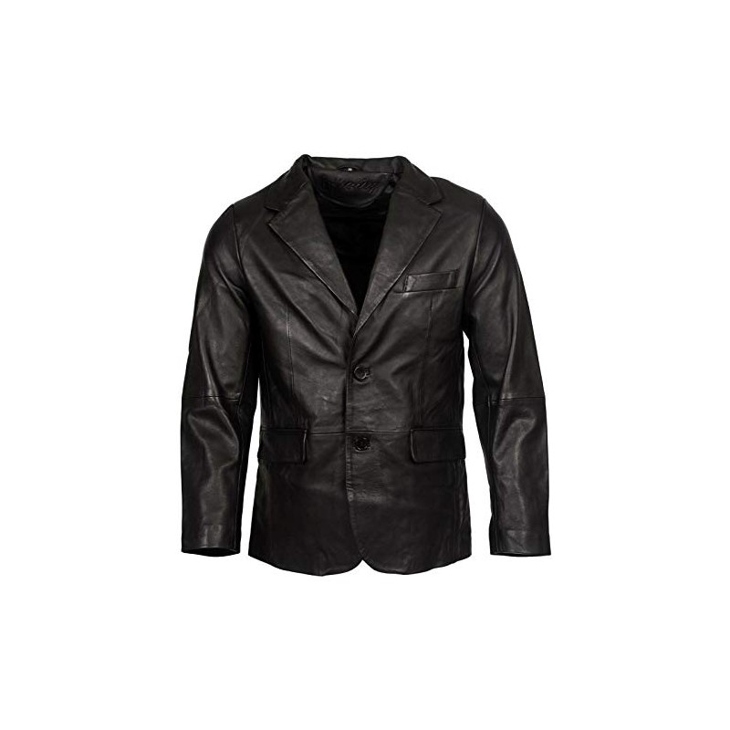 Men's Classic Tailored 2 Button Black Blazer Soft 100% Lamb