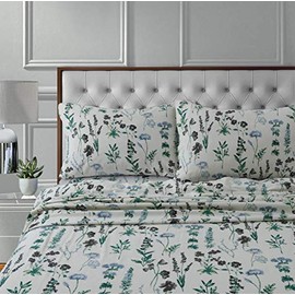 Tribeca Living FLEURSHEETTWMC Deep Pocket Sheet Set, Twin, Fleur