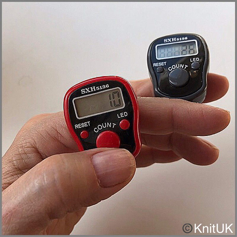 KnitUK Tally Counter - LED Backlight. Pack of 2. Red