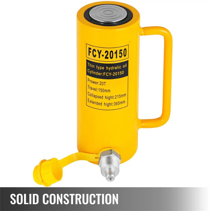 20 Ton Solid Ram Hydraulic Cylinder Jack 6 Inch Stroke