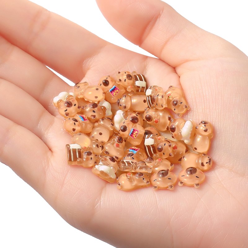 VZZNN 120 Pcs Tiny Capybara Figures for Miniature Animal Desktop
