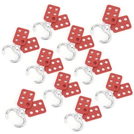 10Pcs Lockout Hasp, Lock Out Tag Out Hasp, Insulated Padlock Hasp with 6 Holes Interlock, Aluminium Insulation Padlock Hasp for Chemical Industry Electric Power Coal Mine