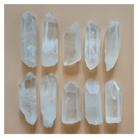 Colorsheng 10 Pcs Natural Rough Quartz Crystal Column Points Shards (1"- 2")