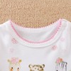 Aoswep - Lovely Three Animals Printed Fold Edge Long-sleeve Baby