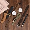 Ayadoo 20mm Italian Leather Watch Band,Retro Quick Release Brown Leather