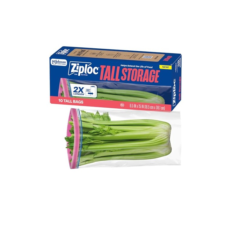 Ziploc Tall Food Storage Bags, 10 Count