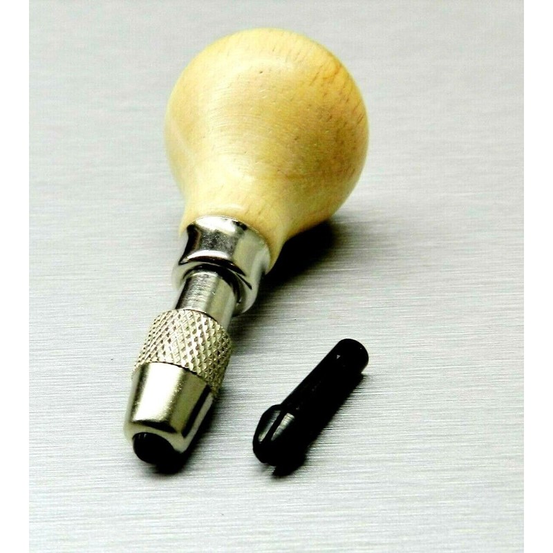 JTS Hand Chuck Wooden Pear Wood Handle Pin Vise Tool