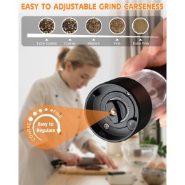 2xGravity Electric Salt and Pepper Grinder 70ML Electric Mill Shakers Adjustable