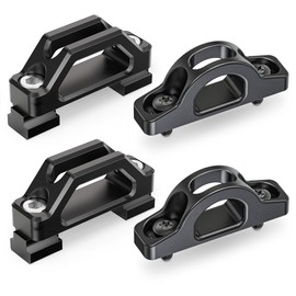 MZS Tie Down Cleats and Truck Bed Anchor Kit, Tie Down Anchors T Slot Nuts Rope Hooks Compatible with Tacoma Tundra, Replace PT278-35160 PT278-35112 PT278-35111 66312-0C010 Black (Pack of 4)