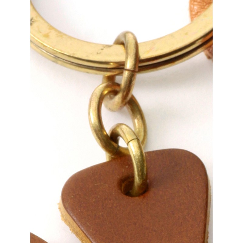 IL BISONTE Key Ring, Keychain, Leather, Genuine Leather, Cowhide Leather,