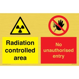 Radiation controlled area No unauthorised entry Sign - 300x200mm - A4L