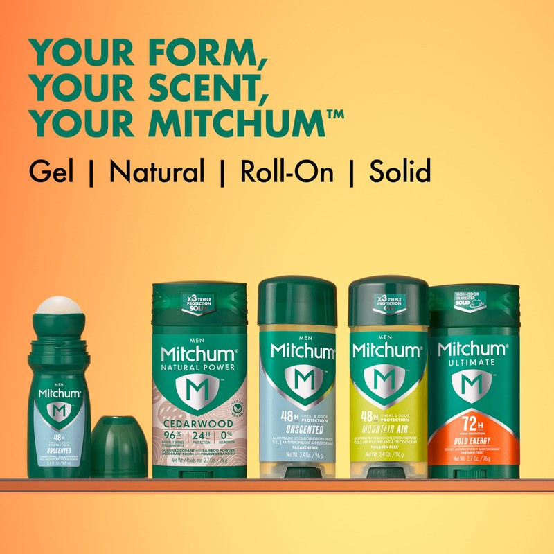 Mitchum Ultimate 72H Odor Protection Men’s Antiperspirant & Deodorant, Invisible