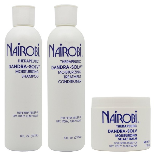Nairobi Dandra-Solv Moisturizing Shampoo & Conditioner 8oz & Scalp Balm"Set"