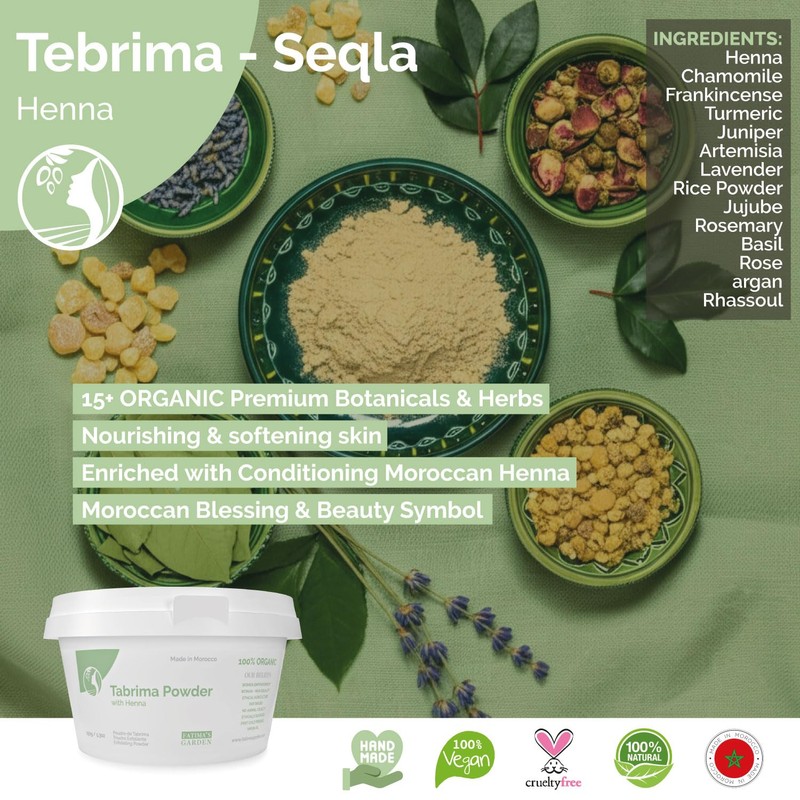 Fatima's Garden Tabrima/Sakla Hammam Marokkanisches Peeling mit Natürlich Beruhigend 150g
