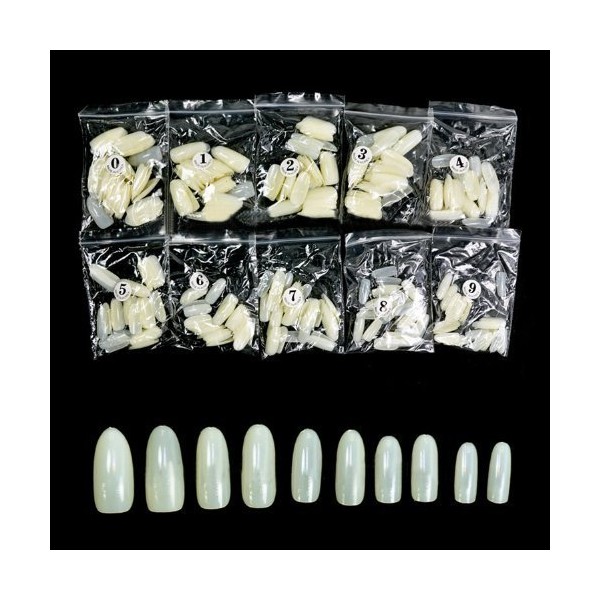 Full Cover Oval/Rounded False Nail Full Tips with Acrylics Artificial Nails 500pcs – Natural CODE: # 590 N