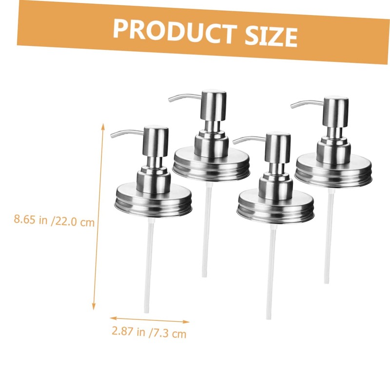 NOLITOY 4Pcs Stainless Steel Soap Pump Replacement Lids for Mason