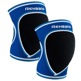 Rehband Neoprene Knee Pads for Volleyball, Handball and Indoor Sports, Comfortable and Tight Fit, Sports Protectors for Men and Women, Grey, 1 Pair, S