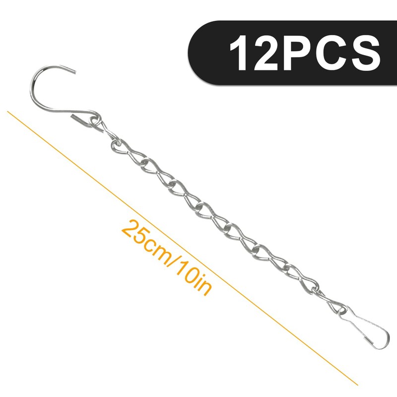 Thyonta 12PCS Metal Hook Chain Adjustable Birdcage Planter Hanging Chain