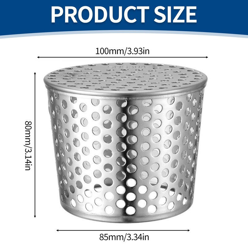 Gutter Leaf Guard Stainless Steel 100 mm, Leaf Catcher Downpipe