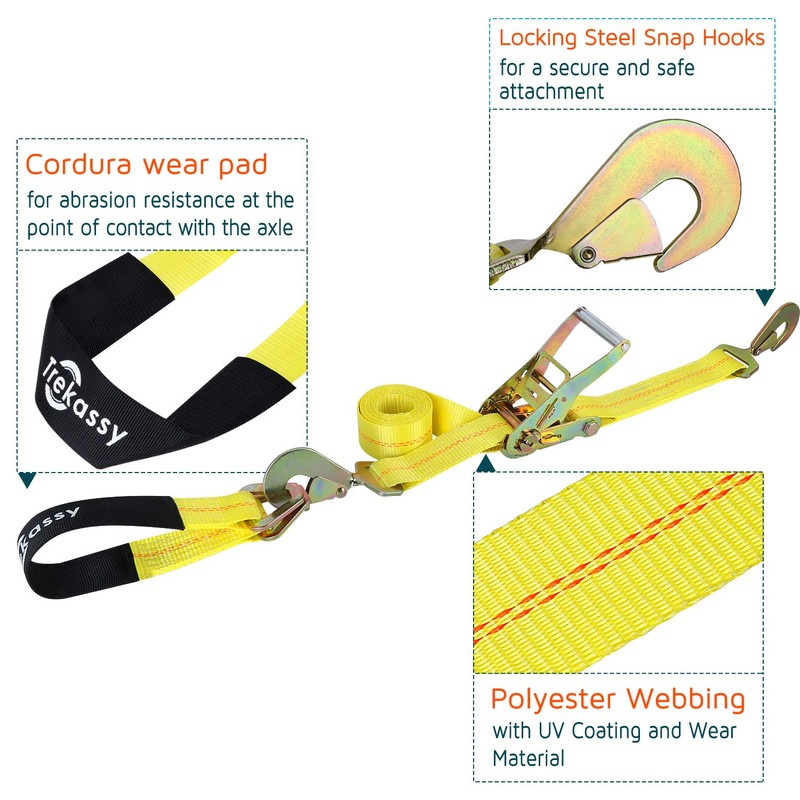 Trekassy Car Tie Down Straps for Trailers, 2 Inch x