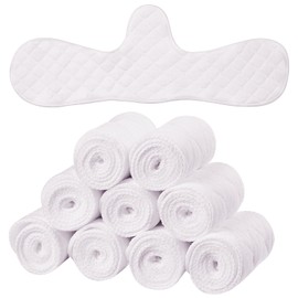 Boyiee 9 Pcs Reusable Cotton Bra Liners Under Bra Bra Liners to Absorb Sweat Under Breast Sweat Absorber Pads for Woman(White)
