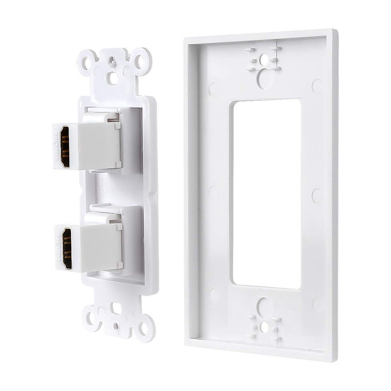 TENINYU Dual HDMI Wall Plate, HDMI Socket Plug Insert Jack