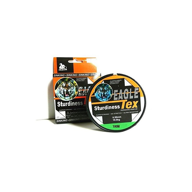 Quality fluorocarbon fishing line, length 100 m, monofile line, load