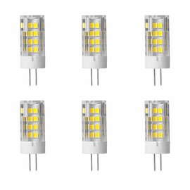 Jiotouhu 6 Pack G4 Led Bulbs 5W Equivalent to 50W, 51 LEDs, 500 Lumens, 360 Degree Beam Angle, AC/DC 12V, Non-Dimmable, 6000K Cool White