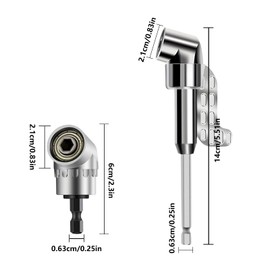 LCUHAVA 14-Piece Angle Screwdriver Attachment Set, 105° Angle Attachment for Cordless Screwdriver, Angle Drill Attachment, 1/4 Inch Hex Handle for Workshop, Furniture, Construction Workers