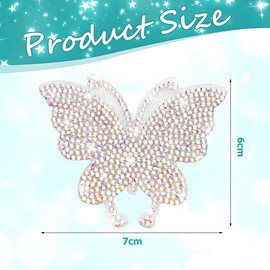 JNNJ Pack of 6 Glitter Window Decorations Stickers for Cars, Sparkling Diamond Butterfly Stickers, Bling Rhinestone Crystal Decals for Vehicle (AB)