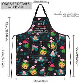 MBMSO Flamingo Aprons for Women with Pockets Pink Flamingo Chef Apron Cooking Apron Flamingo Lover Gifts Be a Flamingo Gifts (Flamingo Apron-b)