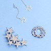 Celestial Astrology Open Star Linear Drop Dangle Stud Earrings For