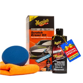 Meguiar’s Quik Scratch Eraser Kit, Car Scratch Remover for Fixing Surface Blemishes, Includes ScratchX, Drill-Mounted Pad, and Microfiber Towel, Great Car Gifts for Men and Women