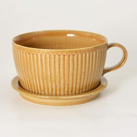 Kanzando Hasami Ware Soup Cup with Lid Amber