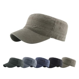 CheChury Military Style Robust Army Cap Men's Cap Military Cotton Canvas Adjustable Baseball Cap Army Military Corps Hat Cap Visor Unisex, khaki, Einheitsgröße