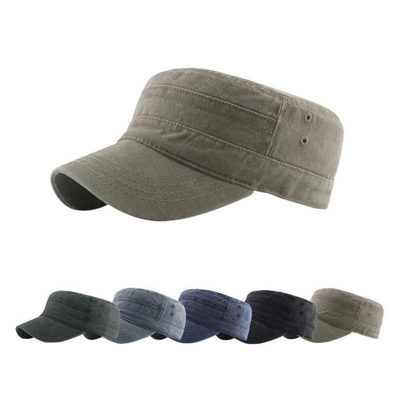 CheChury Military Style Robust Army Cap Men's Cap Military Cotton