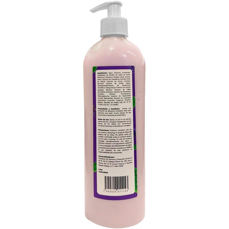 Gel refrescante para piernas y pies