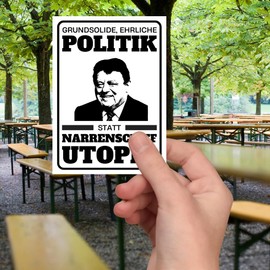 Franz Josef Strauss Sticker 5x Stickers Jester Ship Utopia Politics Bavaria Cartoon