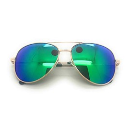 Bifocal Reading Sunglasses for Women or Men 100% UVA & UVB Aviator Mirrored Lens (Blue-Green, 1.50)