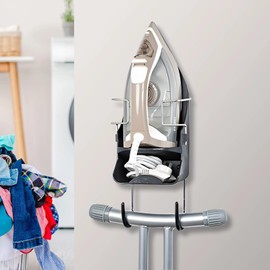 Packool Kunststoff Bügelbrett Halter, Bügelbrett Hanger Wandmontage Eisen Aufbewahrung Organizer Haken für Wäschereien Badezimmer