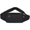 Riñonera Deportiva Impermeable, Multifuncional con Cremallera(Negro)