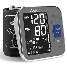 Alcedo Blood Pressure Monitor for Home Use, Automatic Digital BP Machine with Large Cuff for Upper Arm (Black Backlit Screen)