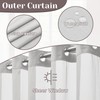 SORTTO No Hook Slub Textured Shower Curtain with Snap in
