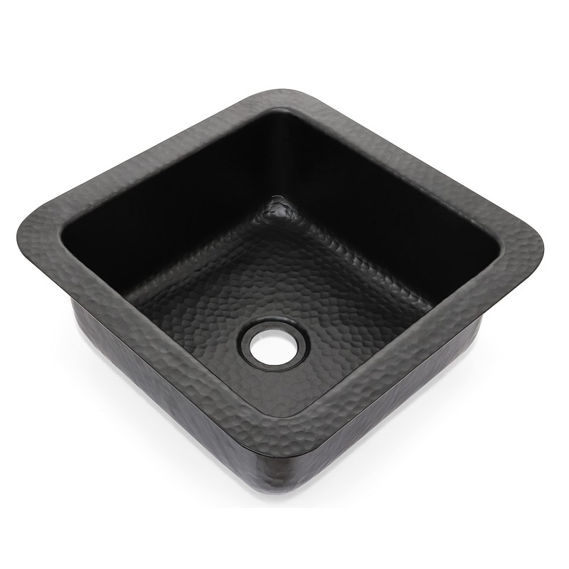 Monarch Abode 12-inch Hand Hammered Matte Black Aluminum Glasgow Dual